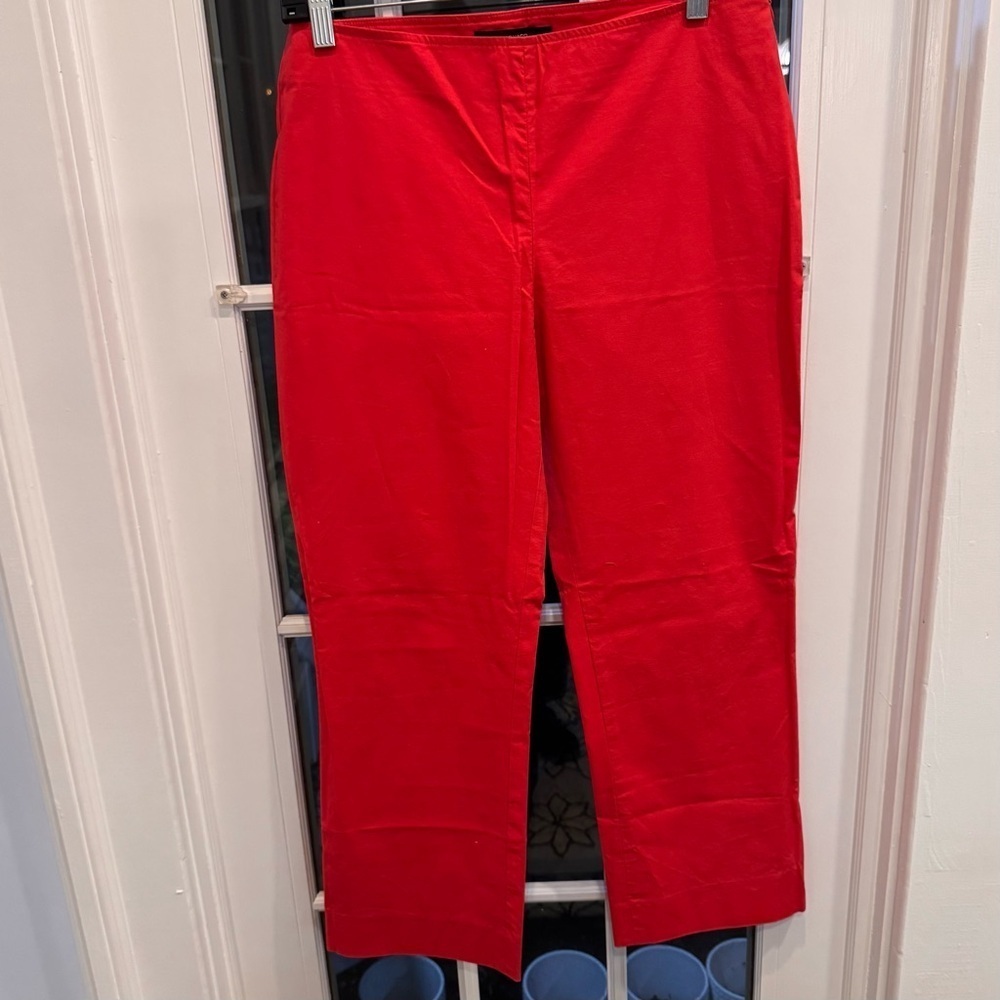 Club Monaco Women’s Red Pants Sz 10 Flat Front, Size Zip